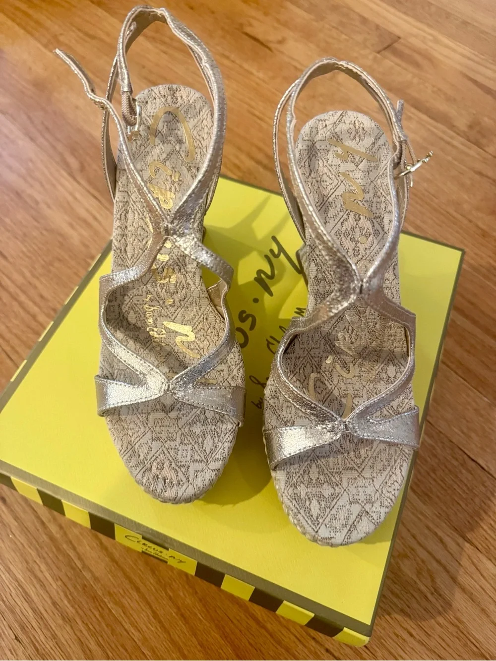 Circus by Sam Edelman Metallic Gold Strappy Wedge Sandal - Never Worn in Box!